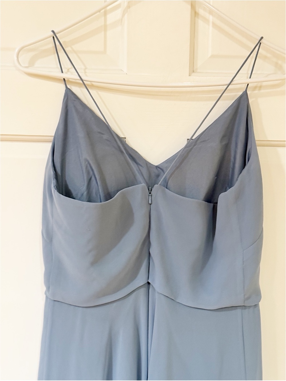 Jenny Yoo Collection Inesse Chiffon Gown | Dusty Blue | Size 10 - Picture 6 of 8